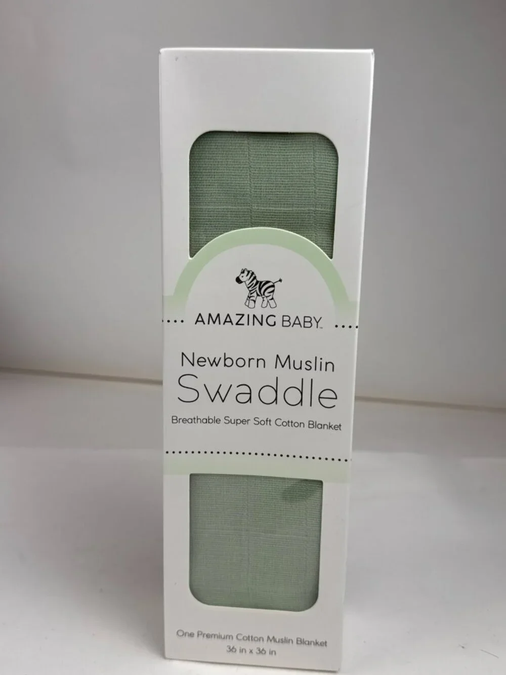 Amazing Baby Newborn Muslin Swaddle Blanket Unisex Baby Green 36x36